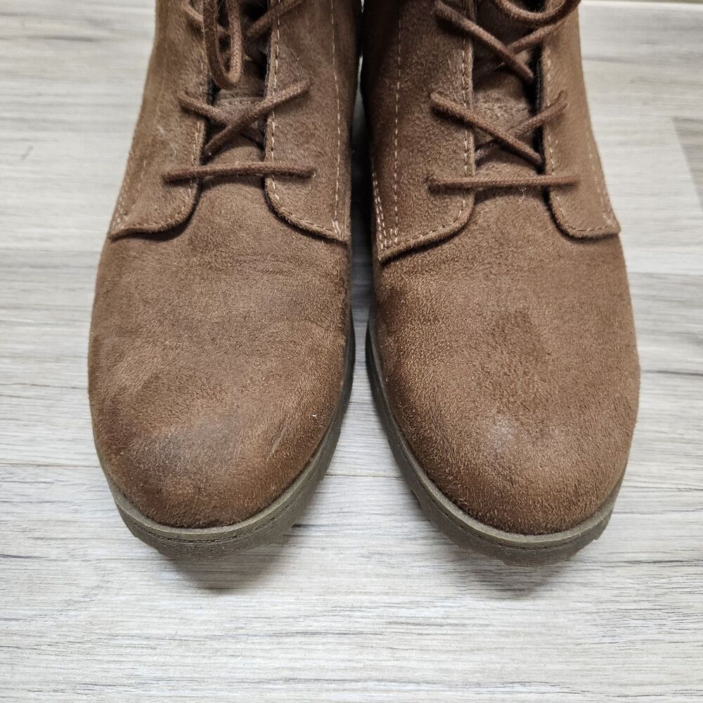Universal Thread Womens Brown Ankle Boots Size 8.5 Casual Neutral Lace Up - Picture 3 of 11